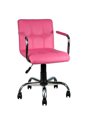 Mobilyakeyfi Bürocci Carla Çalışma Koltuğu-Pembe Deri-9503D0120