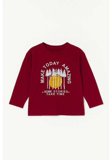 Erkek Çocuk %100 Pamuk Baskılı Uzun Kollu Tişört - Bordo 3-4 Yaş 8-9 Yaş Bordo Erkek Çocuk %100 Pamuk Baskılı Uzun Kollu Tişört - Bordo 3-4 Yaş 8-9 Yaş Bordo