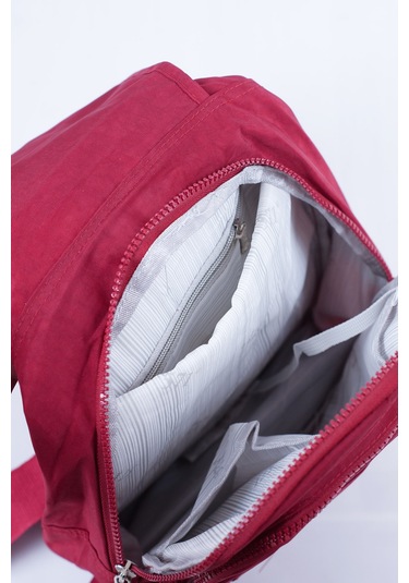 Küçük Boy Krinkıl/klinkır Su Geçirmez Çok Gözlü Uzun Askı Günlük El Omuz Sırt Çantası Kırmızı 13-5a Kırmızı