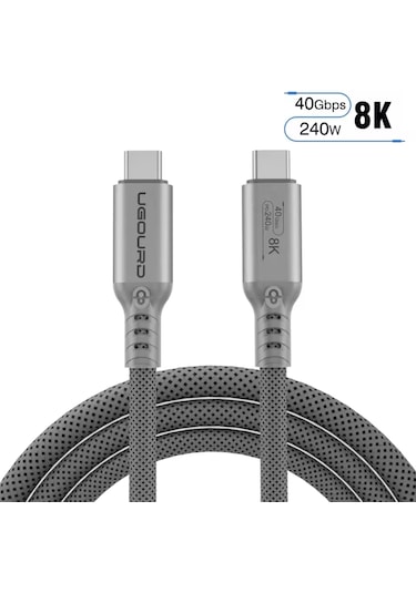 Ugourd 2-metre Thunderbolt 4 Usb 4.0 240w 40gbps 8k 60hz Type-c