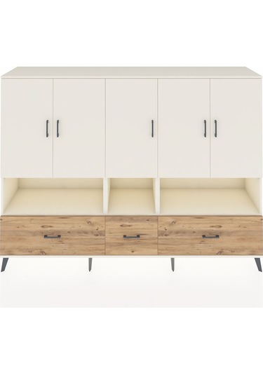 Hyperion Dolap 12 Raflı 3 Çekmeceli 5 Kapaklı 220x44x163 Aytaşı-a Aytaşı-aytaşı/çam