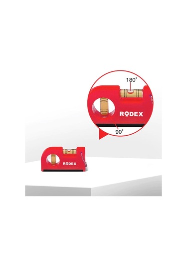 Rodex Cep Tipi Mini Su Terazisi Kırmızı Mıknatıslı Su Terazisi 20