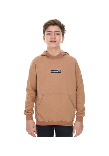 Toontoy Erkek Çocuk Depar Tura Baskılı Sweatshirt Kahverengi