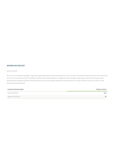 Gübretaş Amonyum Sulfat Şeker Gübresi 50 KG