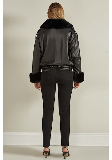 Kürklü Siyah Mont Siyah