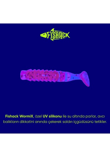 Silikon Kurt Yem - 1,5g 45mm - Fishack - 10 Adet - Uv Silikon - Pembe - Karides Kokulu