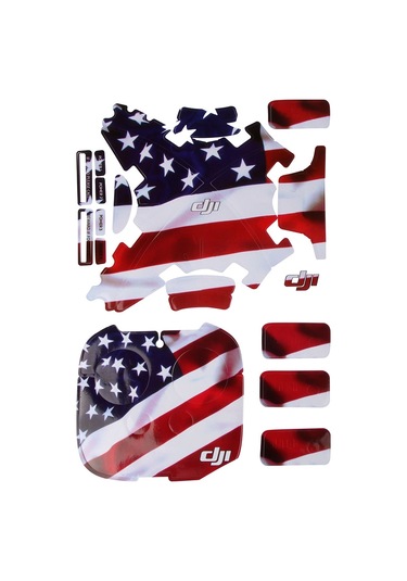 Djı Phantom 3 Quadcopter Ve Uzaktan Kumanda Ve Pil İçin 4d İmitasyon Karbon Fiber Pvc Su Direnci Etiket Kiti Abd Bayrağı Deseni Diğer