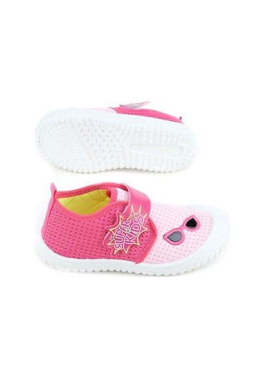 Gezer Yazlık Keten Ayarlanabilir Kız Çocuk Ayakkabı Fuşya