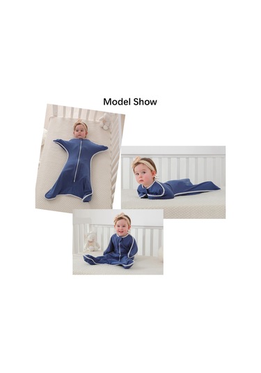 Moveevo Insular Su3010 Bebek Anti-sarsılma Kundak Uyku Tulumu Nefes Alabilir Pamuklu Elastik Yaş 0-9 Ay Gri Gri