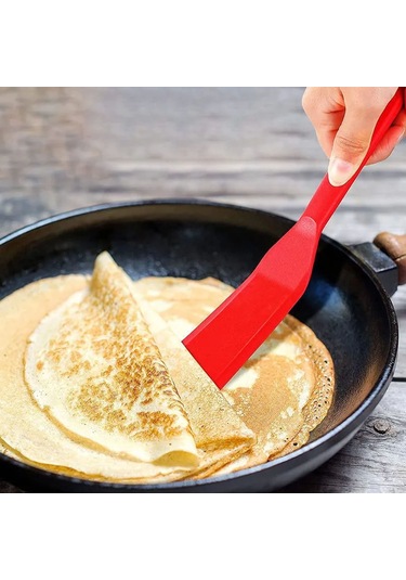 Fosenze 25 Cm Silikon Mutfak Paleti - Isı Dayanıklı, Teflon Tencere Uyumlu, Pişirme Ve Karıştırma İçin Siyah 1 Adet