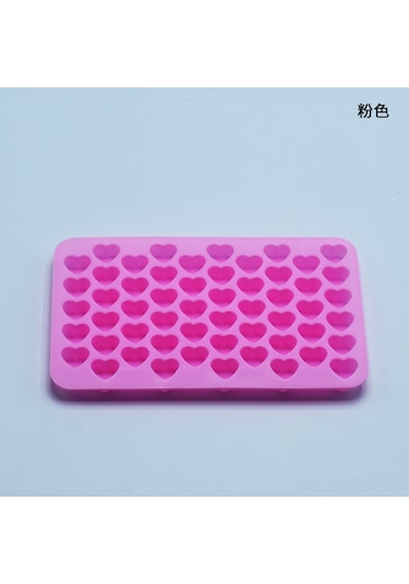 Moveevo 55 Kalp Silikon Çikolata Kalıbı, Buzluk, Kek Dekorasyonu, Kristal Damla胶模, Pastane Aleti - Pembe Dg-004 Çok Renkli