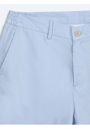 Kip Mavi Düz Kumaş Jogging Fit Casual Bermuda