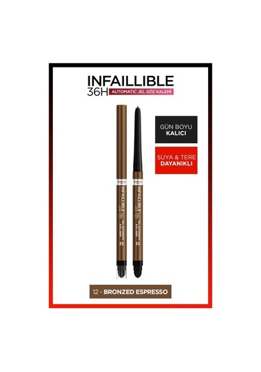L'Oréal Paris Automatic Jel Infaillible Göz Kalemi 12 Bronzed Espresso