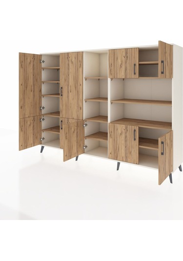 Hyperion Dolap 14 Raflı 9 Kapaklı 220x44x163 Aytaşı-çam Aytaşı-çam