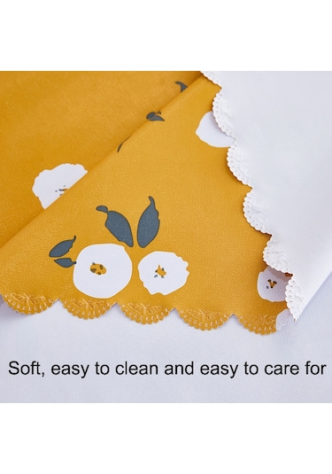 Kırsal Çiftlik Pvc Kağıt Su Geçirmez Yağ Yıkama Masaüstü Masa Örtüsü, Boyut: 140x140cm Çiçek Dili Beyaz