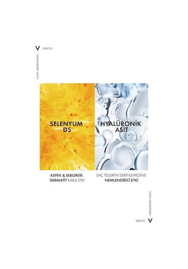 Vichy Dercos Anti Dandruff Ds 2'si 1 Arada Kepek Karşıtı Nemlendirici Şampuan 3 x 390 ML