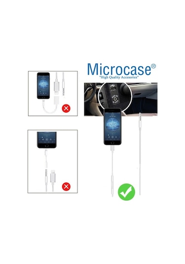 Microcase Ses Kontrol Özellikli Apple iPhone Uyumlu Lightning To Aux Çevirici Mh021