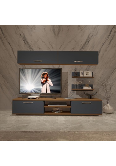 Decoraktiv Eko 5 Mdf Dvd Tv Ünitesi Tv Sehpası Ceviz - Antrasit