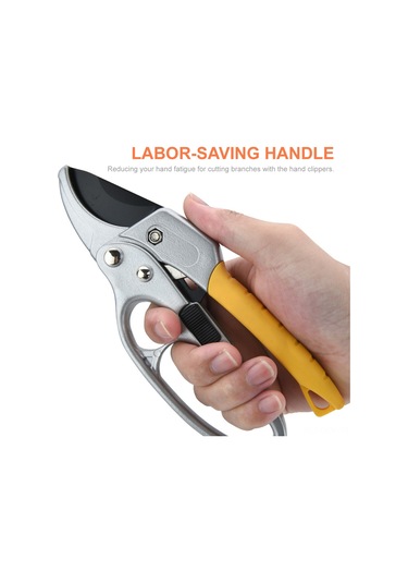 Qingmipy Ergonomik Bahçe Makası - Paslanmaz Çelik Bıçaklı, Yaylı Budama Makası Çiçek Ve Ağaçlar İçin