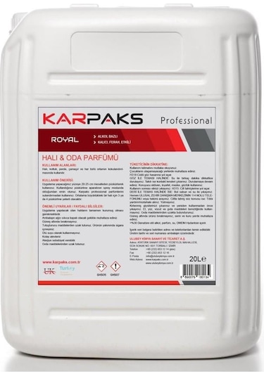 Karpaks Royal Halı Ve Oda Parfümü 20 Lt Şampuan