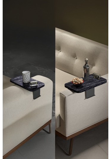 İkili Yan Sehpa Ayarlanabilir Tepsi Dikdörtgen Bendir