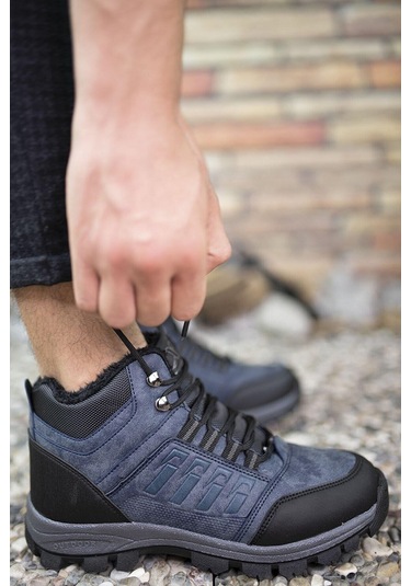 X-step X6 Lacivert Termal Kürklü Kışlık Erkek Bot Ayakkabı 001