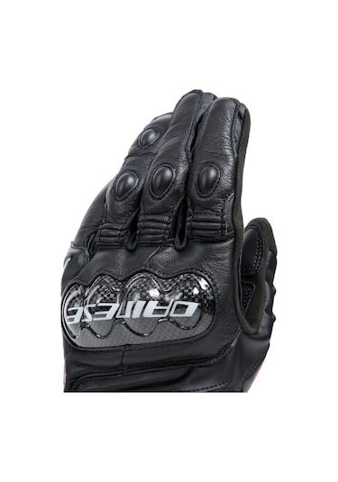 Dainese Carbon 4 Black Kısa Deri Eldiven Siyah