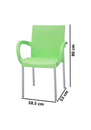Omnipazar Mt-cf880 Mare Plastik Bahçe Balkon Koltuk Sandalye 4'lü Set Yeşil