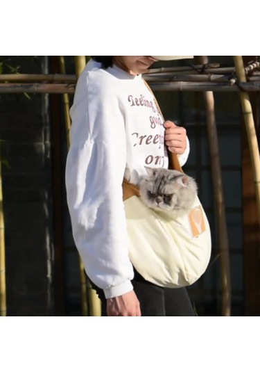 Geeksen Kedi Çantası Evcil Hayvan Çantası Kedi Seyahat Çantası Taşınabilir Kanvas Omuz Çantası Sarı Tedarikçi Bej Lyc08031-01f-cs12