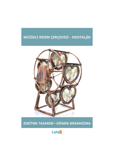 Vintage Dönen Müzikli Resim Çerçevesi Şık Dekoratif Obje