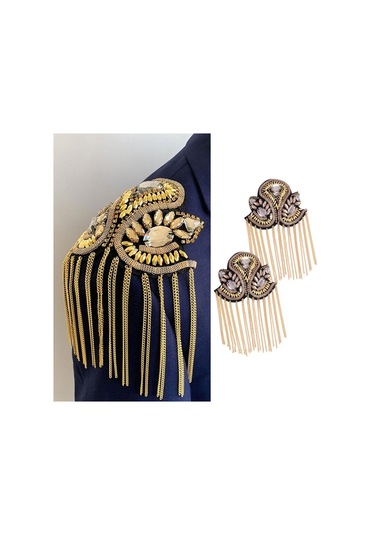 Suntek Epaulet Saçak Püskül Hediyeler 2 Adet Metal Lüks Altın
