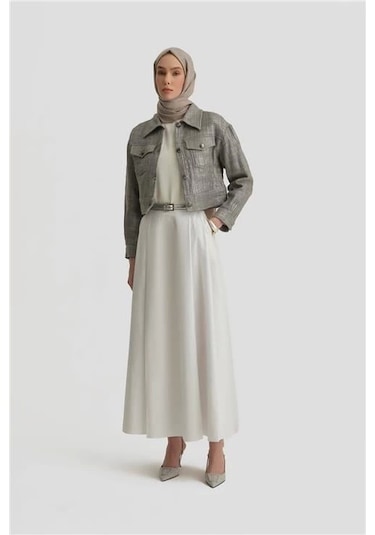 Armine Parlak Baskılı Tüvit Ceket 25y5900 Gri Gri