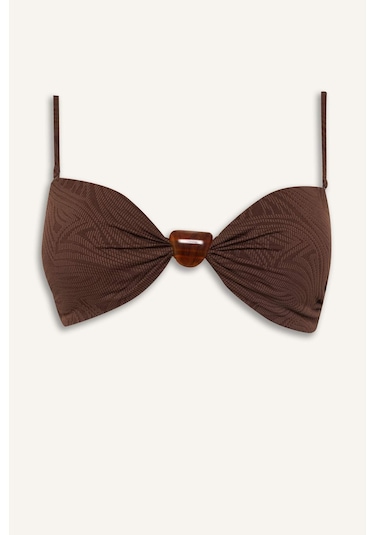 Defacto Regular Fıt İnce Askılı Kahverengi Bikini Üstü E4372ax26smbn341 Kahve-bn341