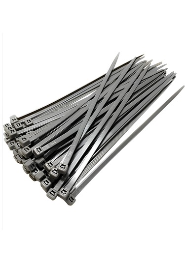 Gri Plastik Kablo Bağı Plastik Kelepçe 4,8mmx38cm 100 Adet