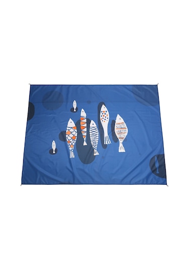 Neevoyu Deniz Kumaşı Balık Desenli 210t Polyester+tpu 1.4x2m L Boy Hafif Taşınabilir Çanta Dahil Çok Renkli