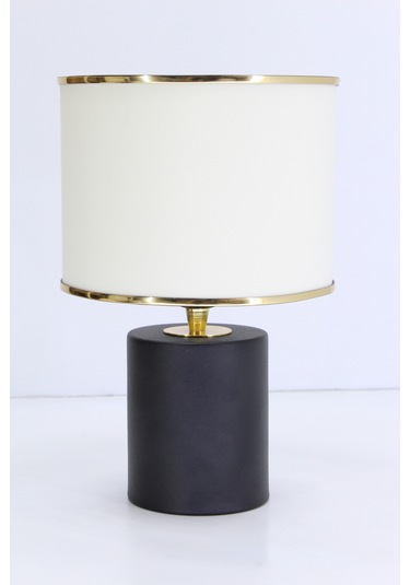 Badem Masa Abajuru Gece Lambası Yatak Başı Aydınlatma Dekoratif Lamba Bej Siyah