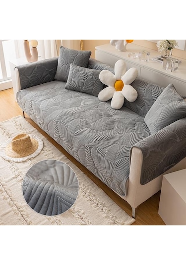 Gümüş İskandinav Anti-skid Kalınlaşmış Jakarlı Yastık Sıcak Kapak Basit Yumuşak Pazen Kanepe Minder Örtüsü Deri Kanepe Ahşap Sandalye İçin 70x90cm