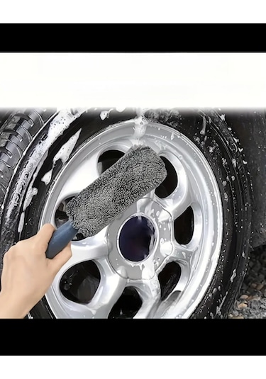 Jant Temizleme Fırçası Süngerli Üstü Microfiber Saplı İthal Ürün