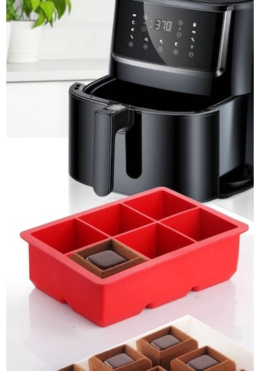 Pratik 6'lı Sililkon Kare Buz Kalıbı 6 Adet Silikon Kare Buz Kalıbı Sunum Buz Diğer