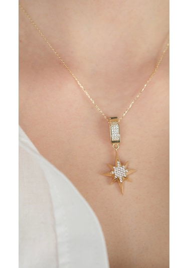 Arpaş 14 Ayar Taşlı Kutup Yıldızlı Charm 475 Gold