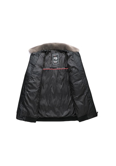 Sımıcg Erkek Yaka Kışlık Pamuk Ceket Siyah