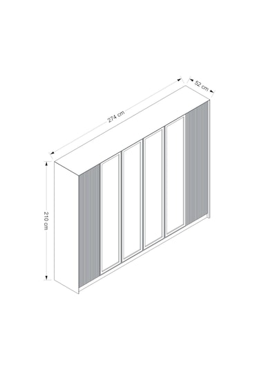 Kale Luxe 6 Kapaklı Gardrop - Antrasit