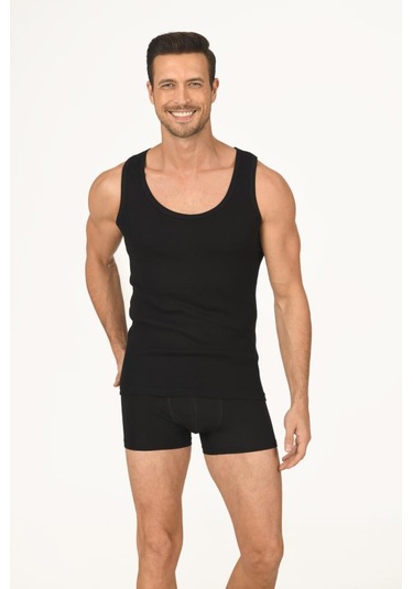 3 Adet Nbb Erkek Ribana Askılı Atlet 712 Siyah