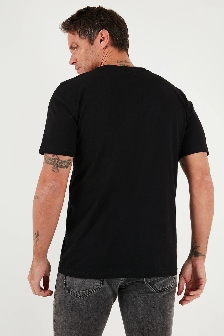 Buratti Yazı Detaylı Pamuklu Regular Fit Bisiklet Yaka Erkek T Shirt 59020203 Siyah
