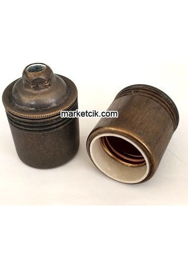 Marketcik Düz Eskitme Metal E27 Duy Dekoratif Avize Duylar
