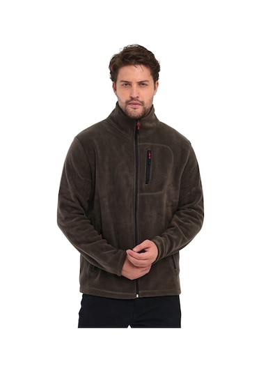 Genius Store Tam Fermuarlı 3 Cepli Tactical Outdoor Erkek Polar Ceket Haki