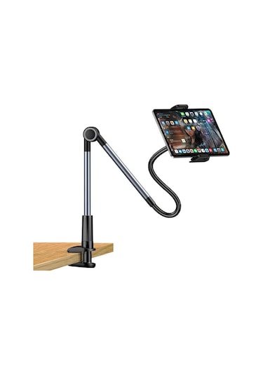 Masaüstü Akrobat Telefon Ve Tablet Tutucu Stand Sıkıştırmalı 360 Derece Oynar Başlıklı