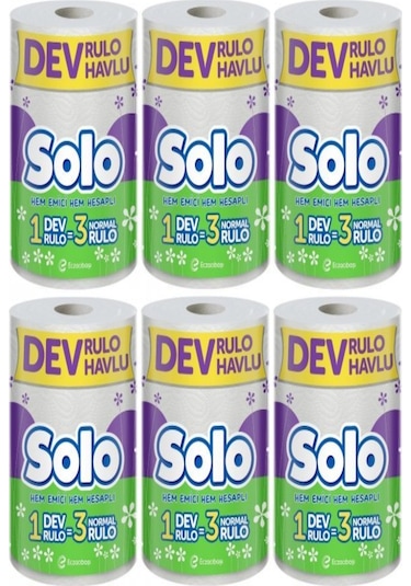 Solo Dev Havlu 6 Rulo Dev Havlu