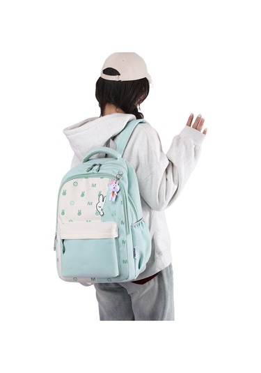 Gençler İçin Şık Ve Konforlu Okul Çantası, Ergonomik Sırt Askılı Gündelik Kullanıma Uygun Modeller Yeşil