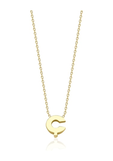 Fiyonk Kuyumculuk 14 Ayar Altın Ç Harfli Kolye 001